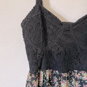 Crochet top floral dress